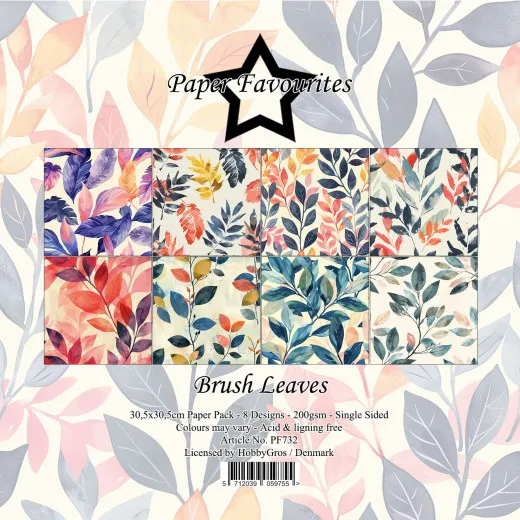 Paper Favourites - Brush Leaves - 12x12 Paper Pack