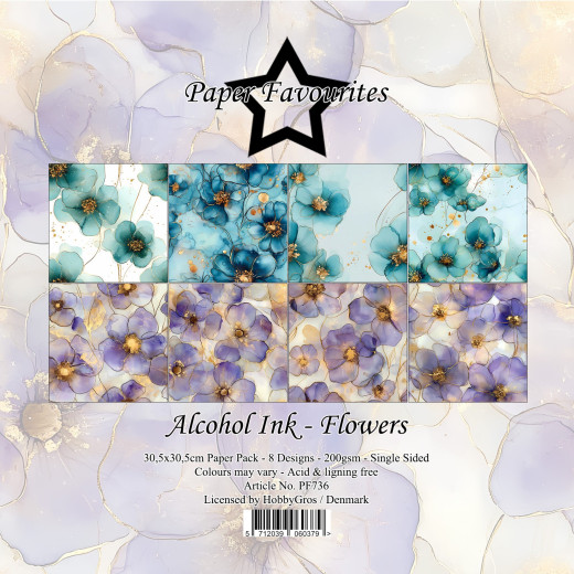 Paper Favourites - Alcohol Ink Flowers - 12x12 Paper Pack