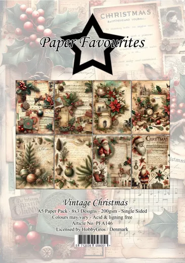 Paper Favourites - Vintage Christmas - A5 Paper Pack