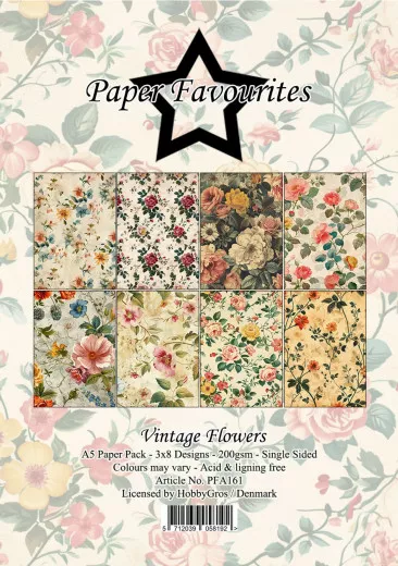 Paper Favourites - Vintage Flowers - A5 Paper Pack