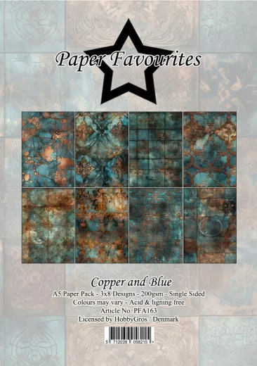 Paper Favourites - Copper And Blue - A5 Paper Pack