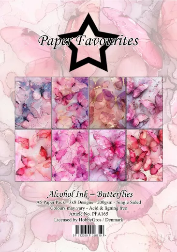 Paper Favourites - Alcohol Ink Butterflies - A5 Paper Pack