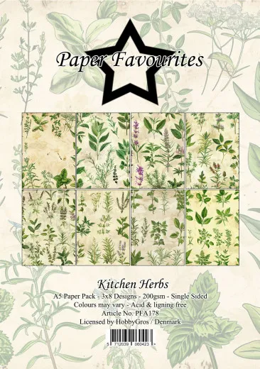 Paper Favourites - Kitchen Herbs - A5 Paper Pack