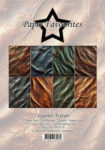 Paper Favourites - Leather Texture - A5 Paper Pack