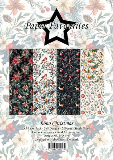 Paper Favourites - Boho Christmas - A5 Paper Pack