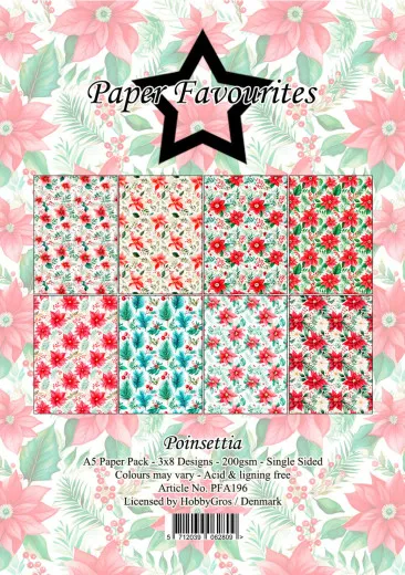 Paper Favourites - Poinsettia - A5 Paper Pack