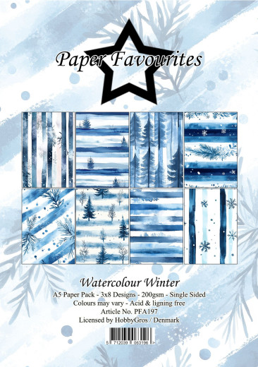 Paper Favourites - Watercolour Winter - A5 Paper Pack