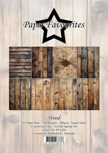 Paper Favourites - Wood - A5 Paper Pack