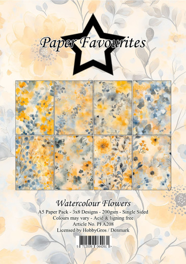 Paper Favourites - Watercolour Flowers - A5 Paper Pack