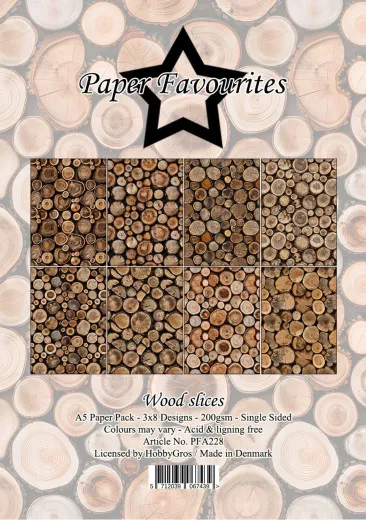 Paper Favourites - Wood Slices - A5 Paper Pack