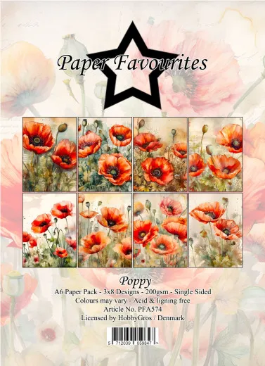 Paper Favourites - Poppy - A6 Paper Pack