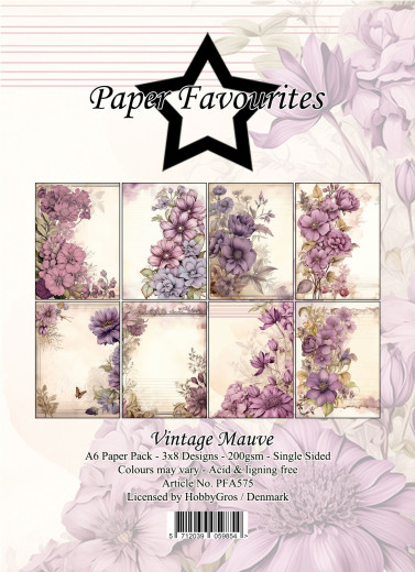 Paper Favourites - Vintage Mauve - A6 Paper Pack