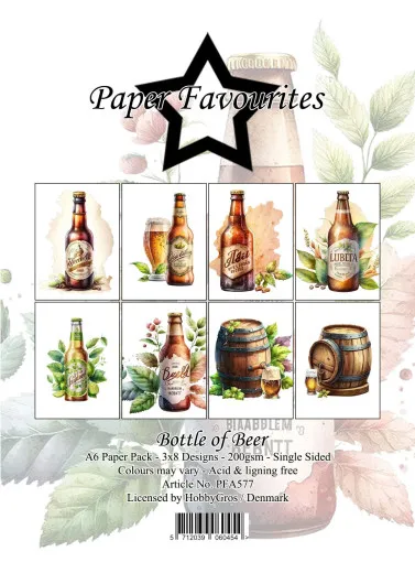 Paper Favourites - Bottle of Beer - A6 Paper Pack