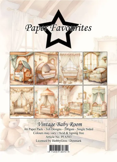 Paper Favourites - Vintage Baby Room - A6 Paper Pack