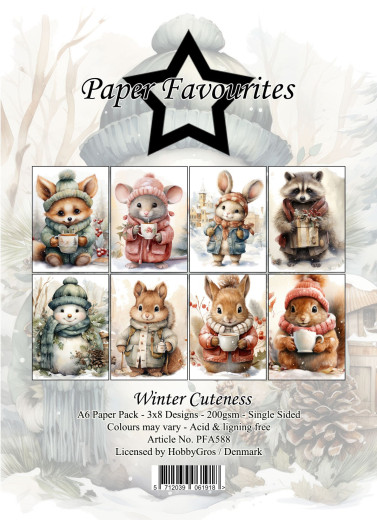 Paper Favourites - Winter Cuteness - A6 Paper Pack