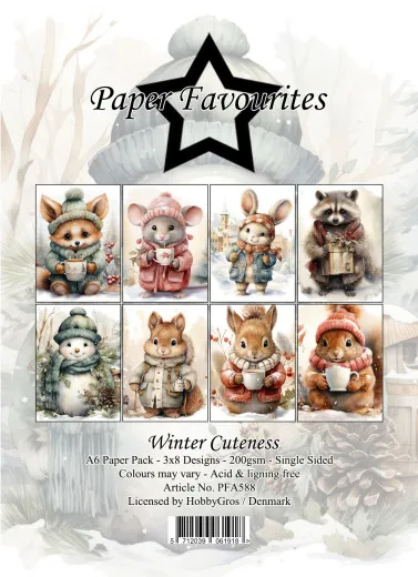Paper Favourites - Winter Cuteness - A6 Paper Pack
