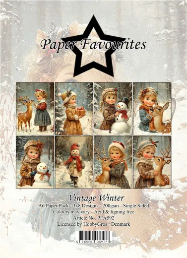 Paper Favourites - Vintage Winter - A6 Paper Pack
