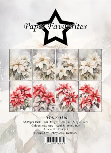 Paper Favourites - Poinsettia - A6 Paper Pack