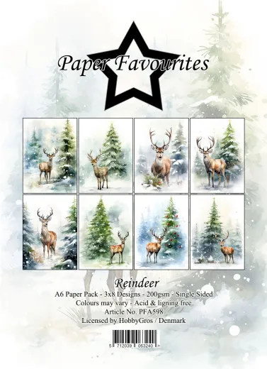 Paper Favourites - Reindeer - A6 Paper Pack