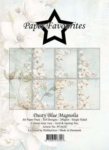 Paper Favourites - Dusty Blue Magnolia - A6 Paper Pack