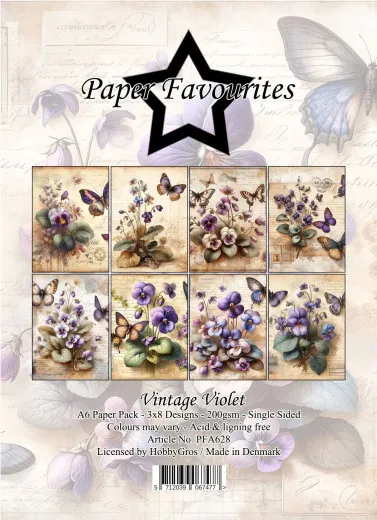 Paper Favourites - Vintage Violet - A6 Paper Pack