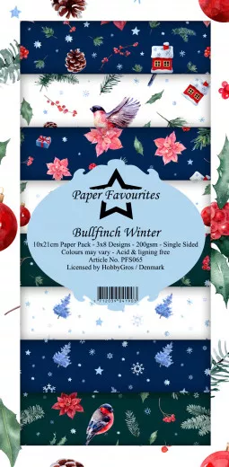 Paper Favourites Bullfinch Winter Slim Scrap Paper Pack