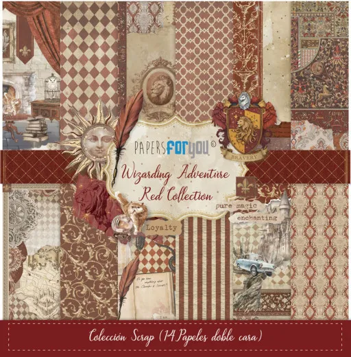 Wizarding Adventure - Red Collcetion - 12x12 Scrap Paper Pack