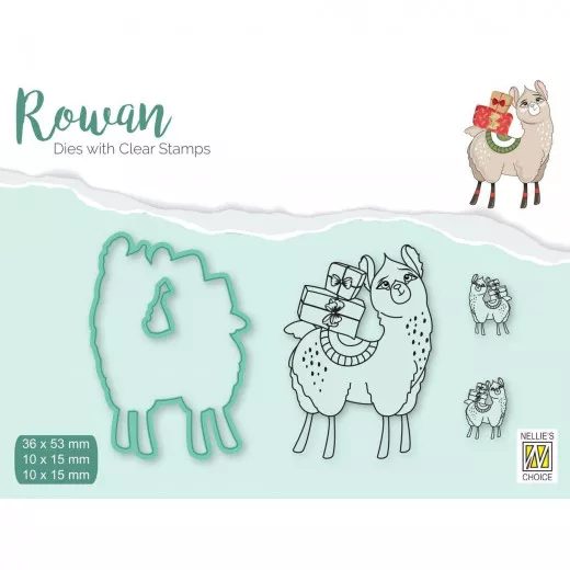 Rowan Dies and Clear stamps - Weihnachten Lama