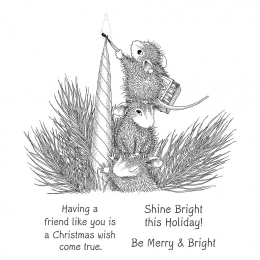 Spellbinders Cling Stamps - House Mouse Holiday Glow