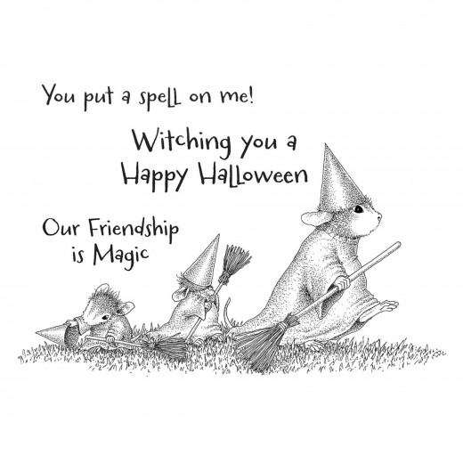 Spellbinders Cling Stamps - House Mouse Halloween Flight