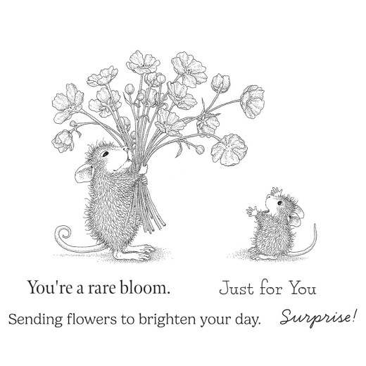 Cling Stamps - House Mouse Rare Bloom - Rare Bloom