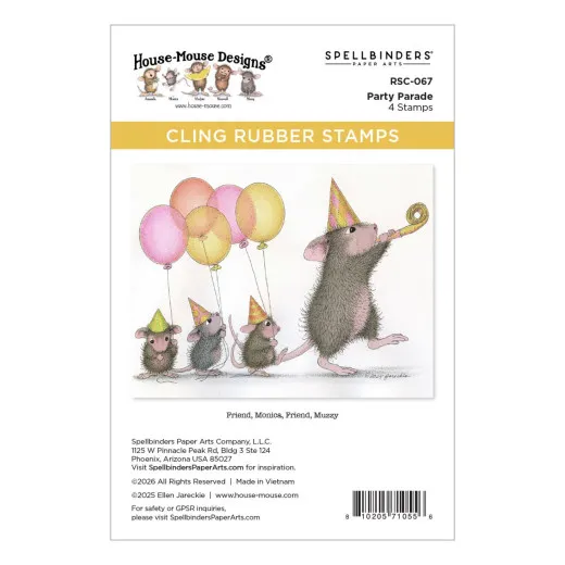 Cling Stamps - House-Mouse Party Parade - Party Parade