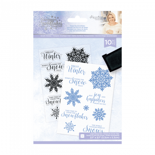 Clear Stamps - Glittering Snowflakes Chase The Snowflakes