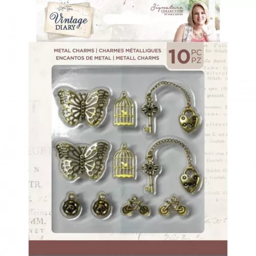 Metal Charms - Vintage Diary