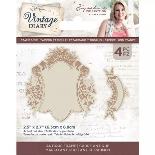 Clear Stamps and Die - Vintage Diary Antique Frame