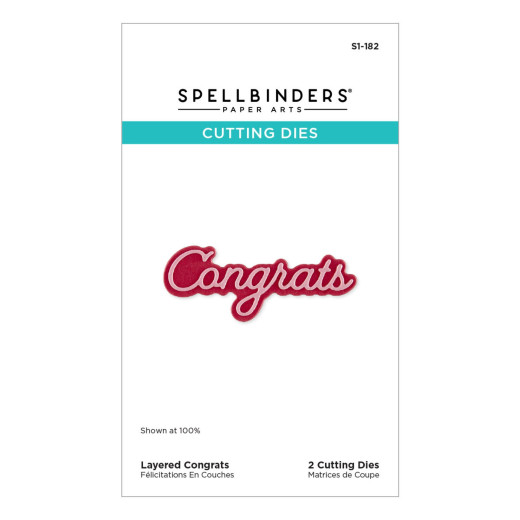 Spellbinders Etched Dies - Essentially Yours Sentiments - Layered Congrats