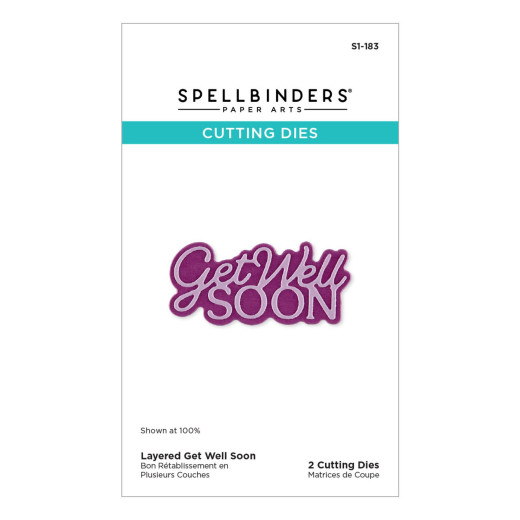 Spellbinders Etched Dies - Essentially Yours Sentiments - Layered Get Well Soon