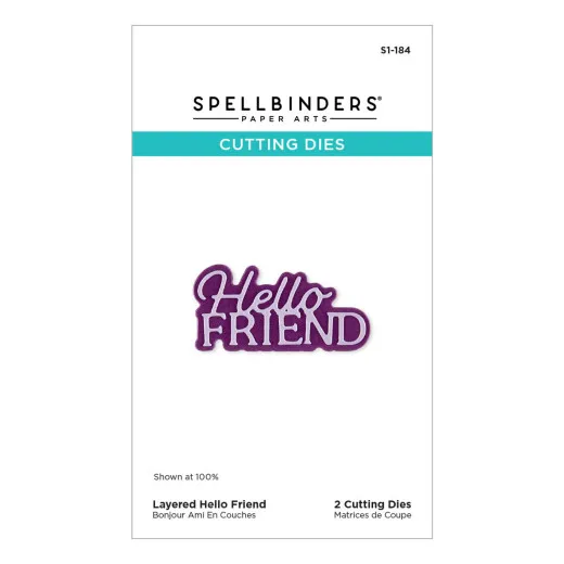 Spellbinders Etched Dies - Essentially Yours Sentiments - Layered Hello Friend