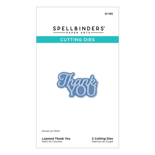 Spellbinders Etched Dies - Essentially Yours Sentiments - Layered Thank You