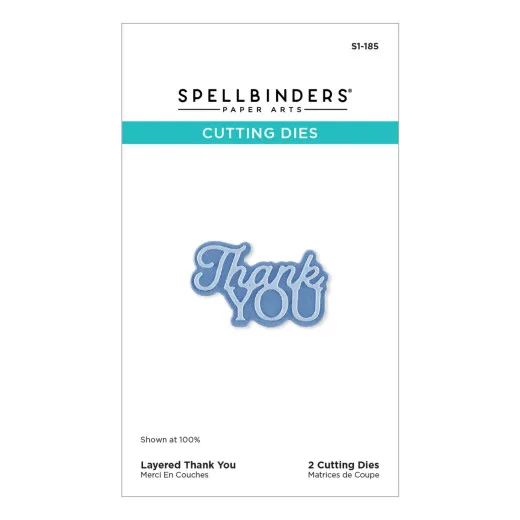 Spellbinders Etched Dies - Essentially Yours Sentiments - Layered Thank You