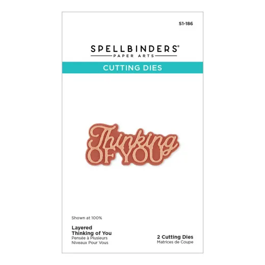 Spellbinders Etched Dies - Essentially Yours Sentiments - Layered Thinking of You