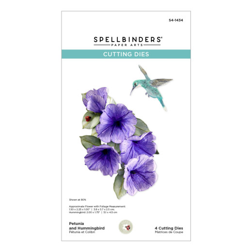 Spellbinders Etched Dies - Summer Solstice Garden - Petunia and Hummingbird
