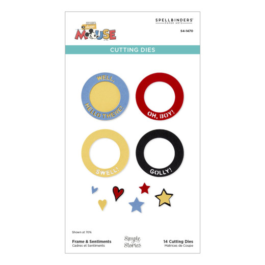 Spellbinders Etched Dies - Say Cheese Classic Mouse - Frame & Sentiments