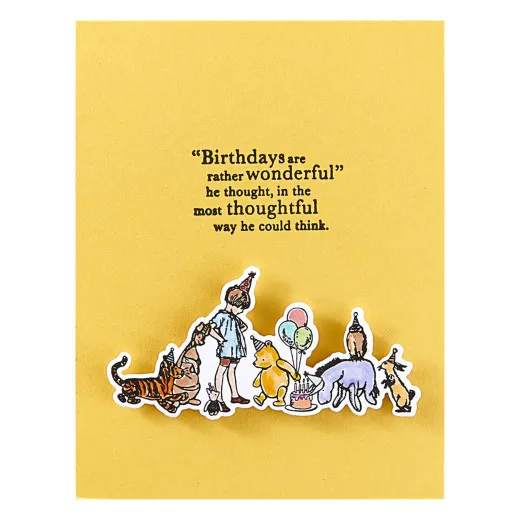 Spellbinders Etched Dies - Say Cheese Classic Pooh Birthday - Woo Hoo!