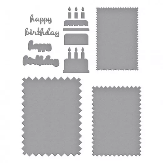 Spellbinders Etched Dies - Pinking Birthday Rectangles