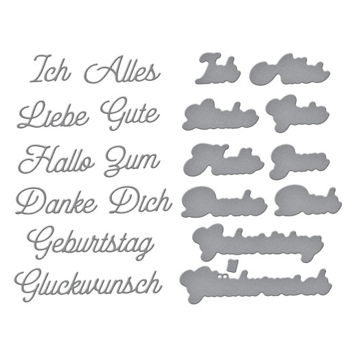 Spellbinders Etched Dies - German Everyday Sentiments