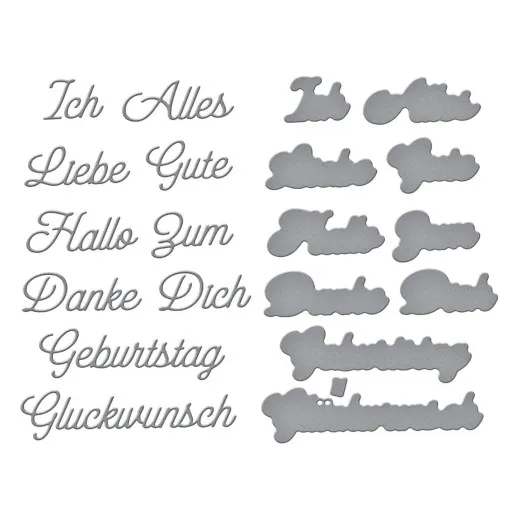 Spellbinders Etched Dies - German Everyday Sentiments