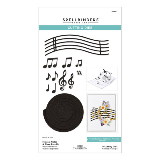 Spellbinders Etched Dies - Bibi's Musical Notes - Musical Notes & Stave Pop-Up