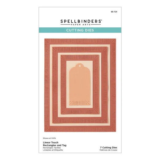 Spellbinders Etched Dies - Happier Hour - Linear Touch Rectangles and Tag