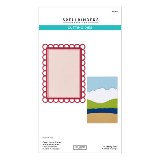 Spellbinders Etched Dies - Open Lace Frame and Landscapes by Lisa Horton